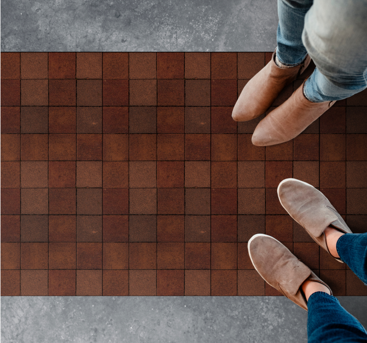 vinylový koberec kachličky zemitý dláždený povrch - Tenstickers