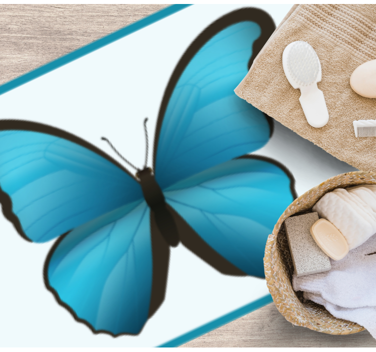 vinylové koberce zvieratá modrý motýľ - Tenstickers