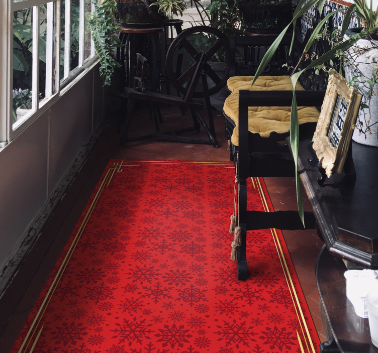 Koberec z červenej vinylovej haly - Tenstickers