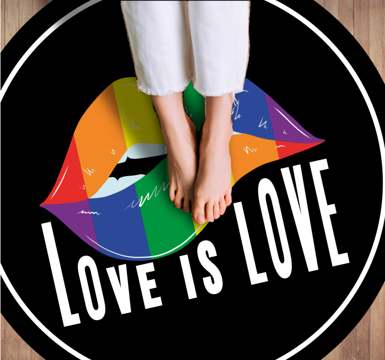 vinylový koberec citáty farebný motív pier - Tenstickers