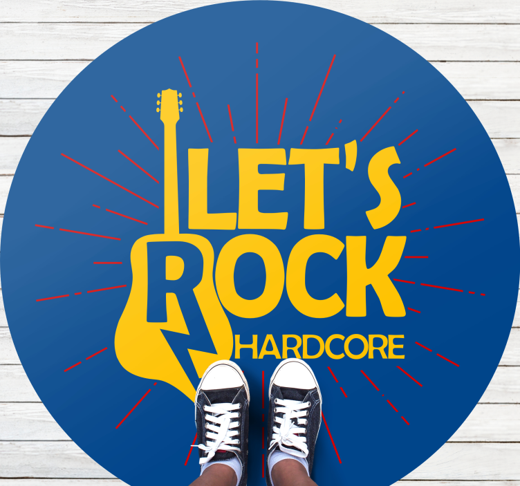 okrúhly vinylový koberec pocta elektrickej gitare - Tenstickers