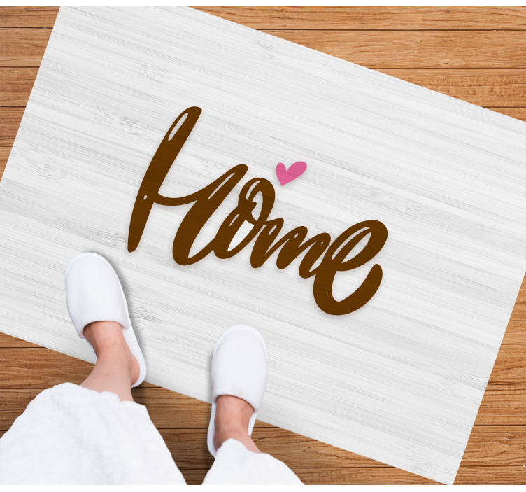 vinylový koberec do predsiene drevený dom so srdcom - Tenstickers