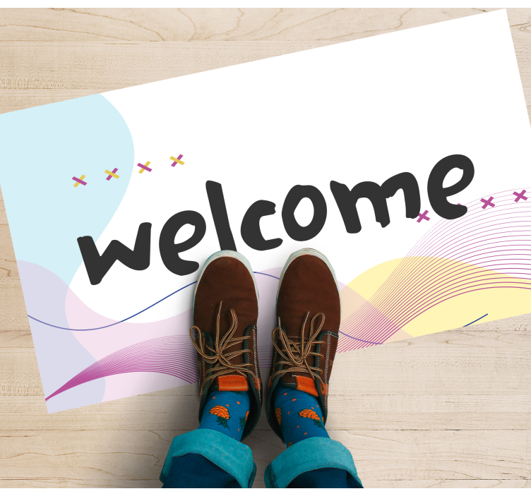 vinylový koberec do predsiene moderný abstraktný vitajte - Tenstickers