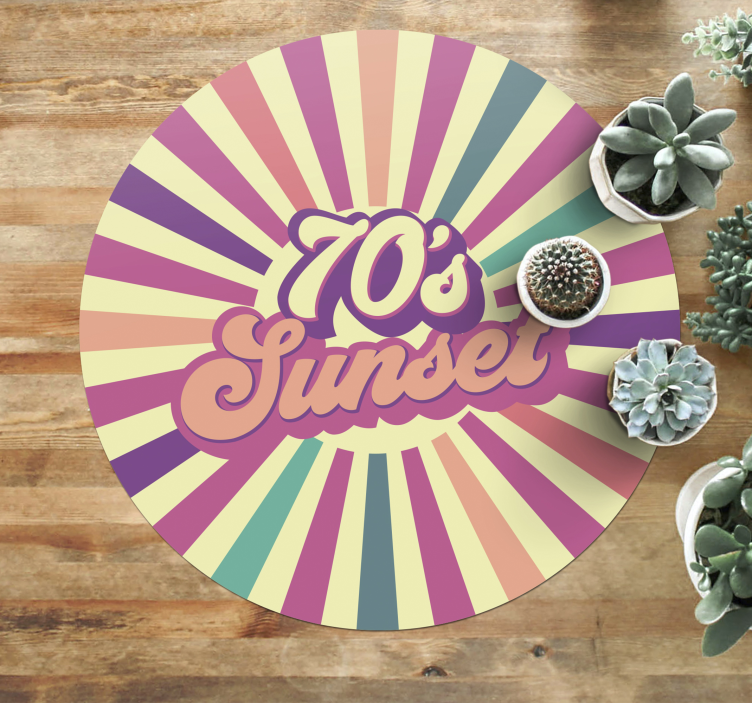 vinylový koberec citáty vibrácie západu slnka zo 70. Rokov - Tenstickers