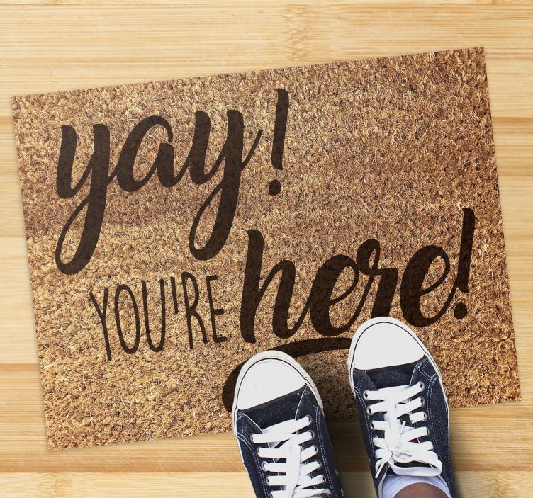 vinylový koberec do predsiene vrúcna privítacia fráza - Tenstickers