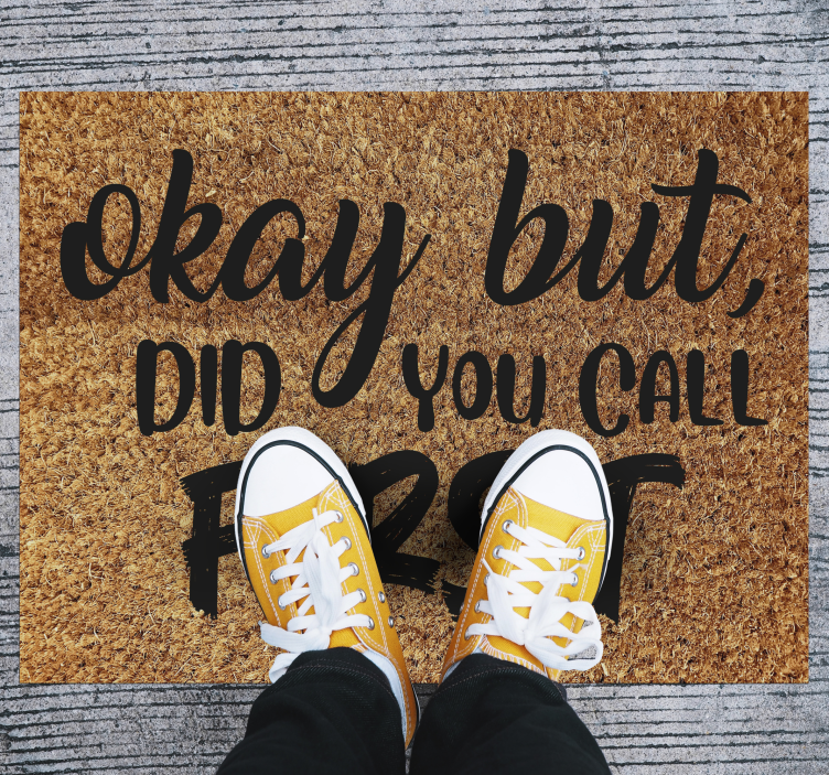 vinylový koberec do predsiene vtipná fráza vitajte - Tenstickers