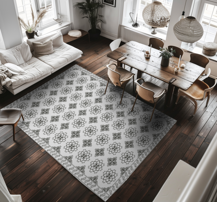 vinylový koberec  pre jedáleň kvetinový vintage dizajn - Tenstickers