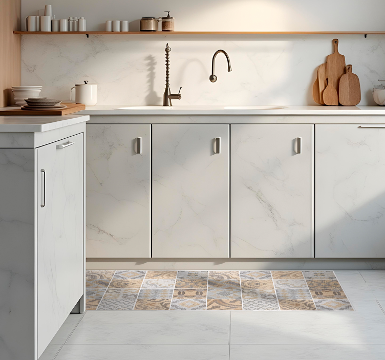 vinylový koberec do kuchyne arancioni cement - Tenstickers