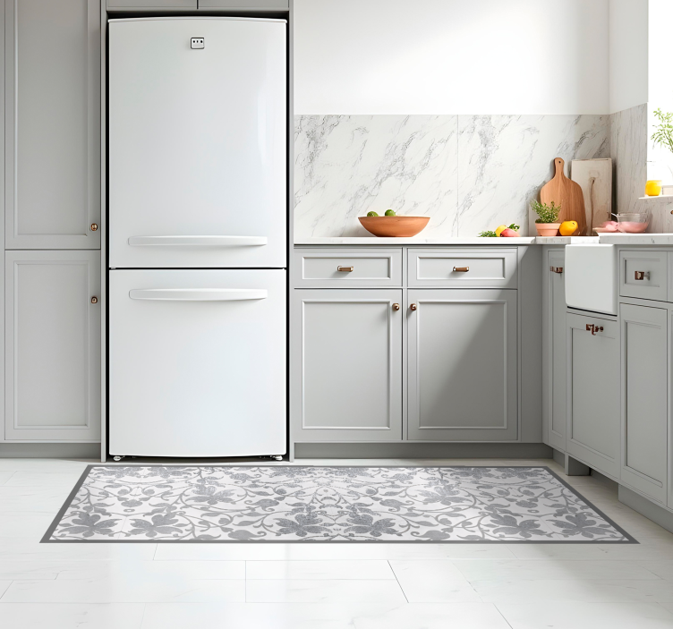 vinylový koberec do kuchyne cementový damašek - Tenstickers