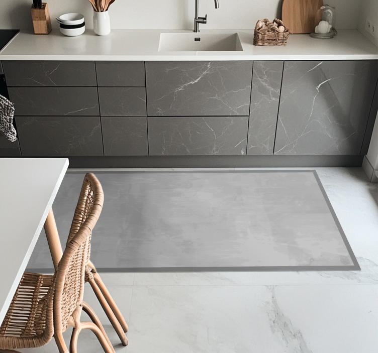 vinylový koberec do kuchyne hladká sivá - Tenstickers