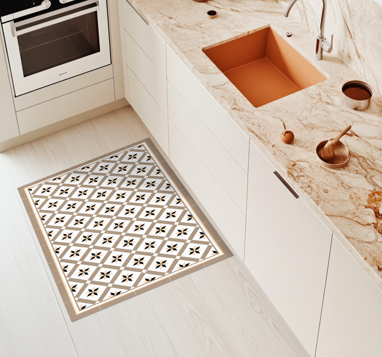 vinylový koberec do kuchyne hydraulická hnedá - Tenstickers