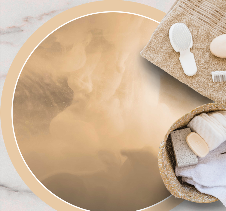 vinylový koberec do kúpelne jemné krémové vlny - Tenstickers