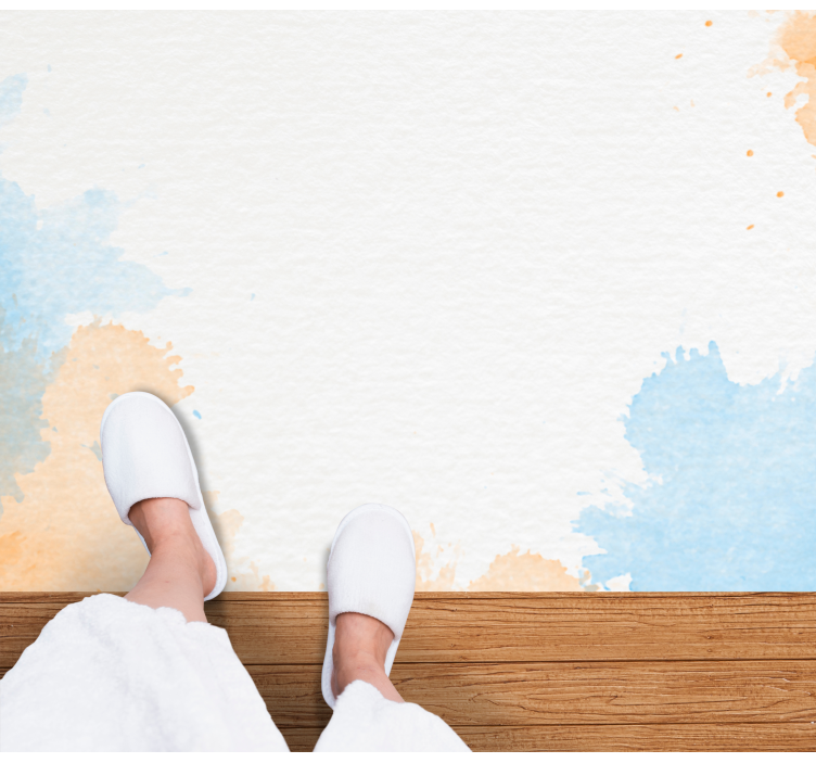 vinylový koberec do kúpelne jemné odtiene akvarelu - Tenstickers