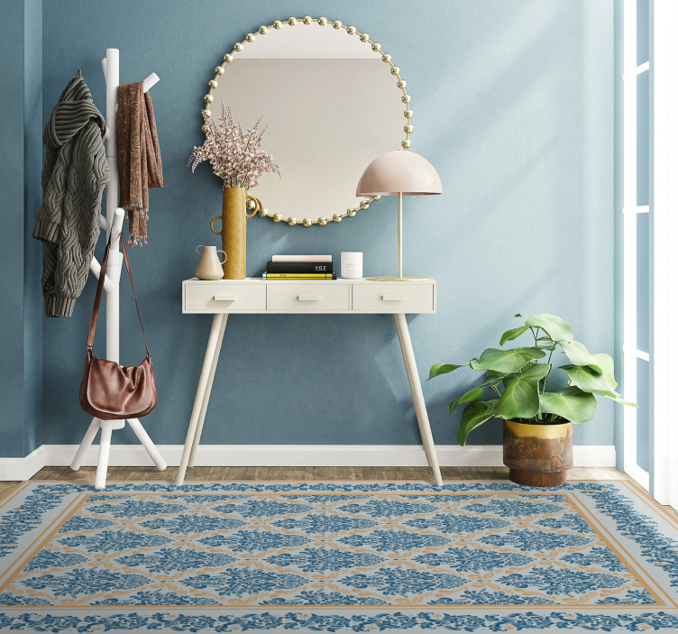 vinylový koberec do predsiene elegantný kvetinový barok - Tenstickers