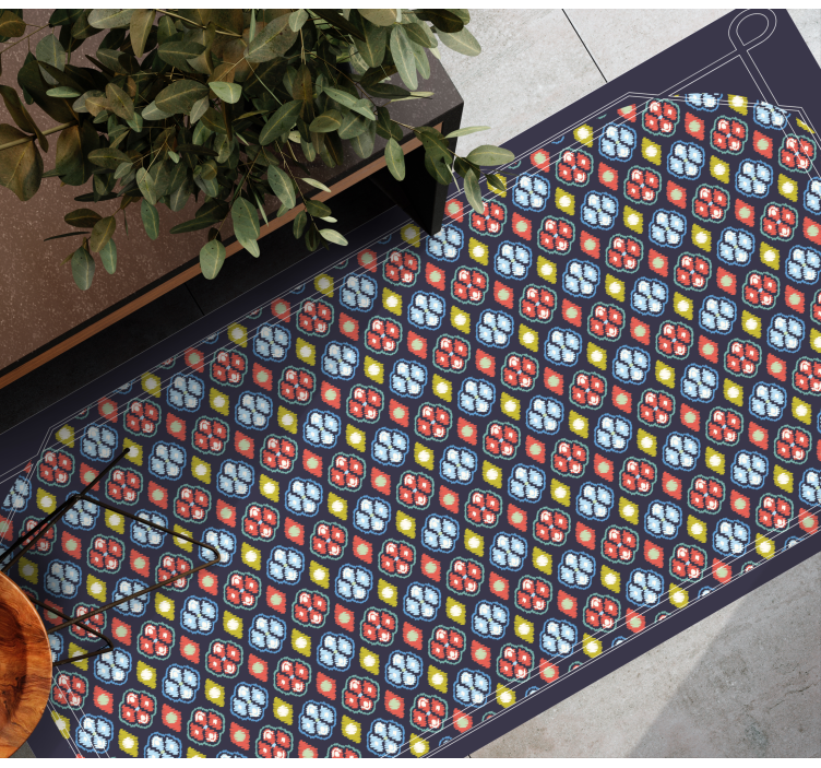 vinylový koberec do predsiene farebná mozaiková kompozícia - Tenstickers