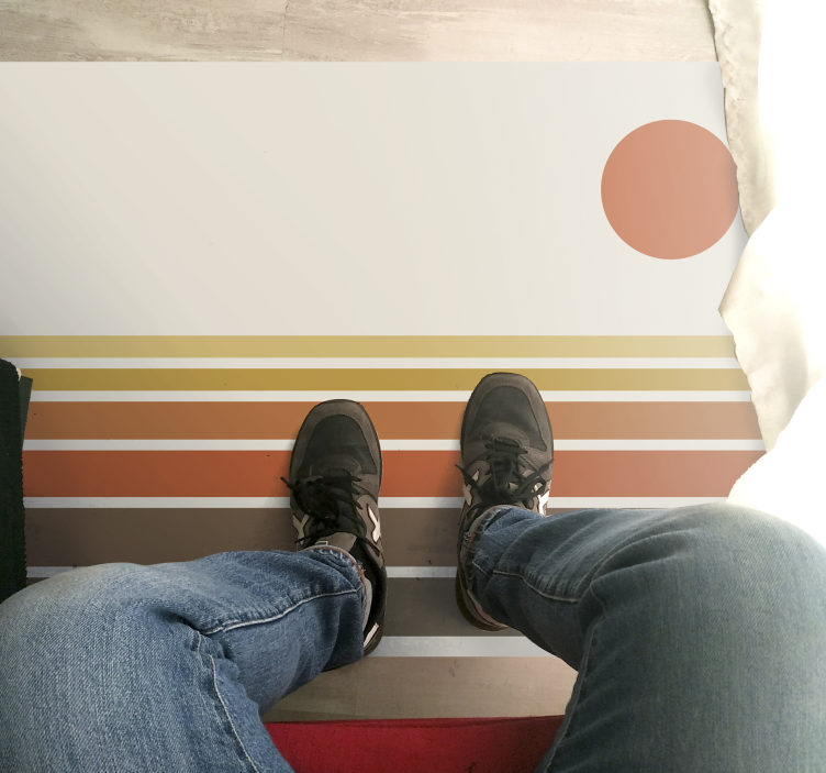 vinylový koberec do spálne vzor s pruhmi pri západe slnka - Tenstickers