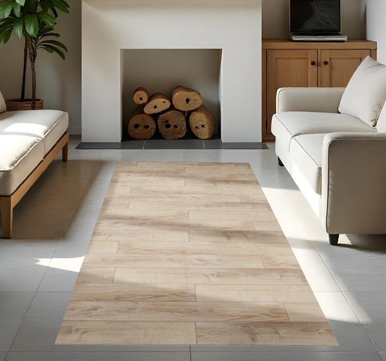 vinylový koberec drevo béžová parketová podlaha - Tenstickers