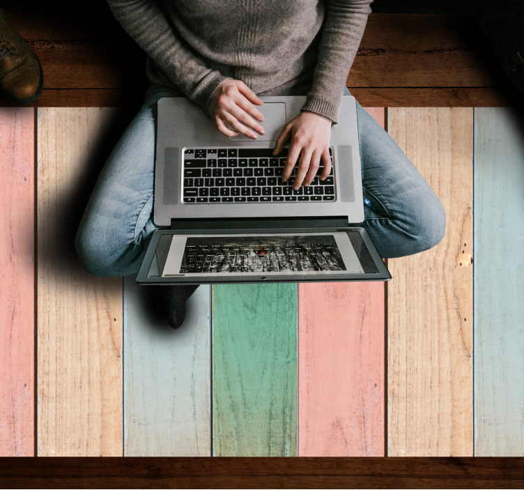 vinylový koberec drevo pastelový povrch dosky - Tenstickers