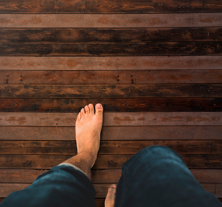 vinylový koberec drevo realistický tmavohnedý odtieň - Tenstickers