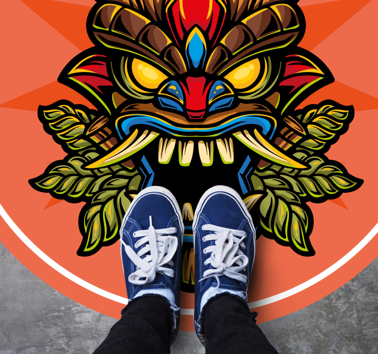 vinylový koberec pre mládež tiki maska - Tenstickers