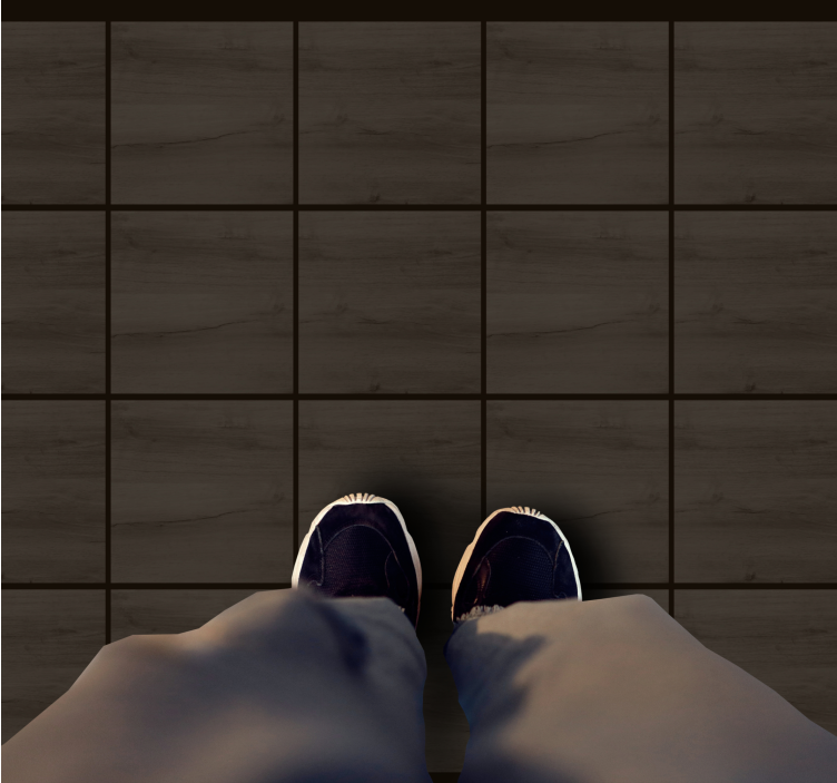 vinylový koberec drevo tmavé drevené dlaždice - Tenstickers