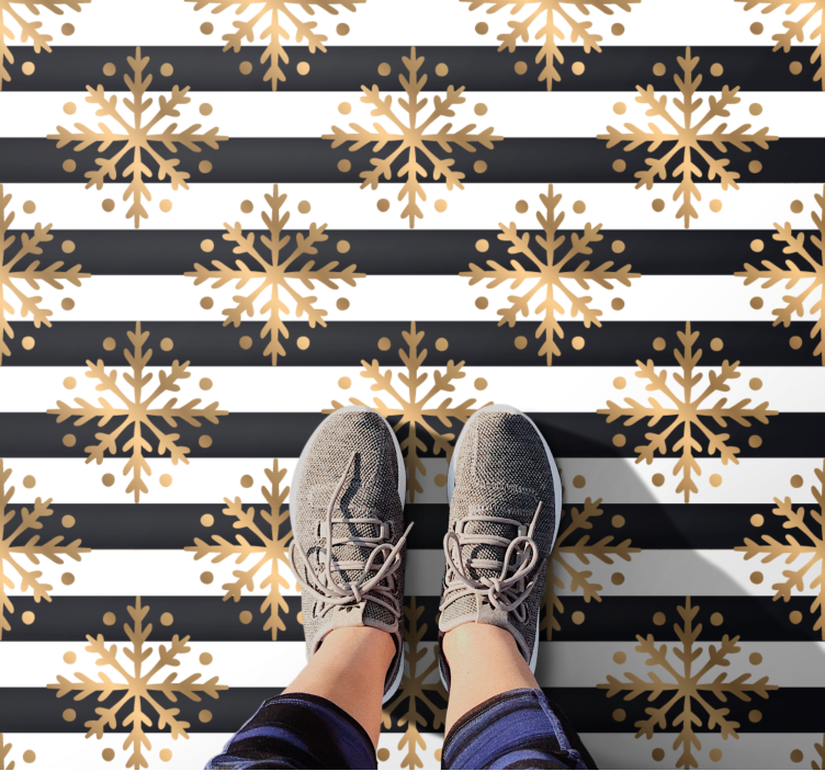 vianočný vinylový koberec elegantný vzor snehových vločiek - Tenstickers