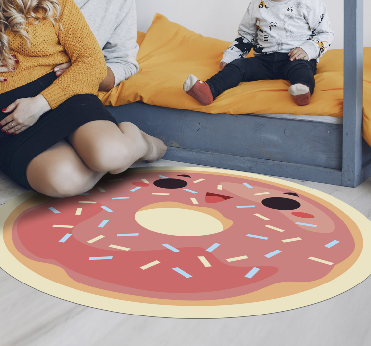 Vinylový koberec happy face donut deti - Tenstickers