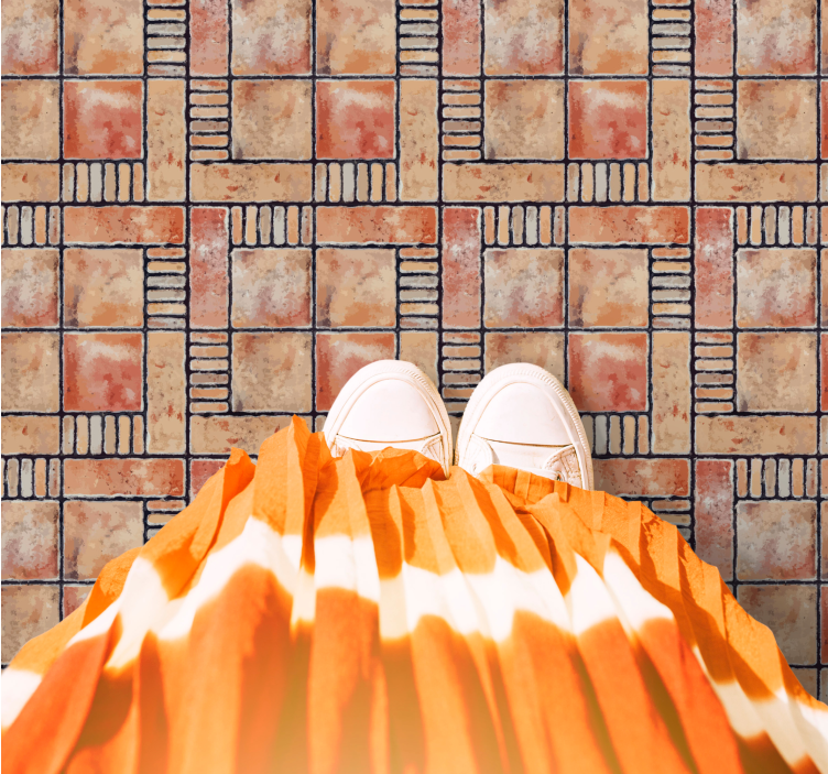 vinylový koberec kachličky krížovo šrafované vzory - Tenstickers