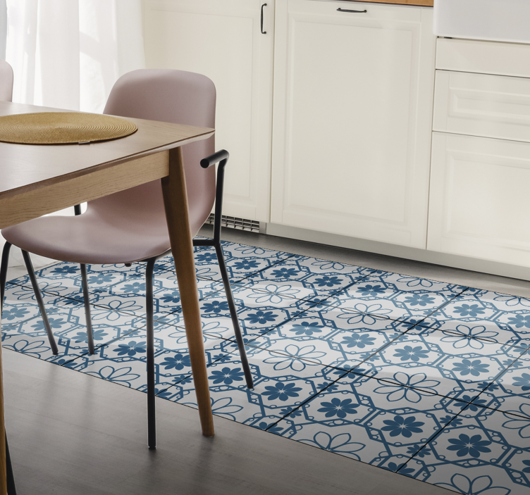 vinylový koberec kachličky kvetinová mozaiková dlažba - Tenstickers