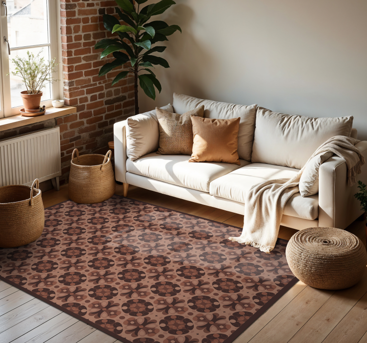 vinylový koberec kachličky mocha mousse - Tenstickers