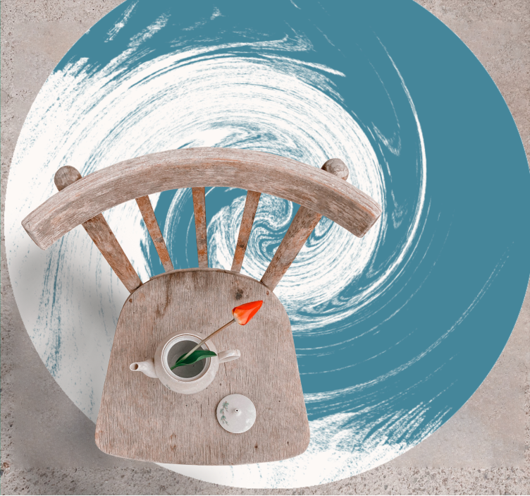 okrúhly vinylový koberec spirálový modrý abstrakt - Tenstickers