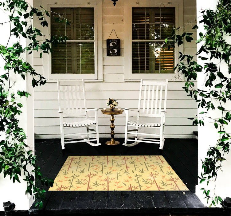 vinylový koberec s kvetmi botanický bambus - Tenstickers