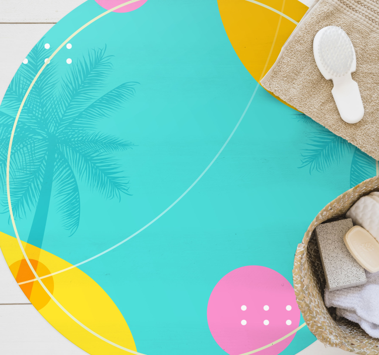 vinylový koberec s kvetmi dekor tropickej palmy - Tenstickers