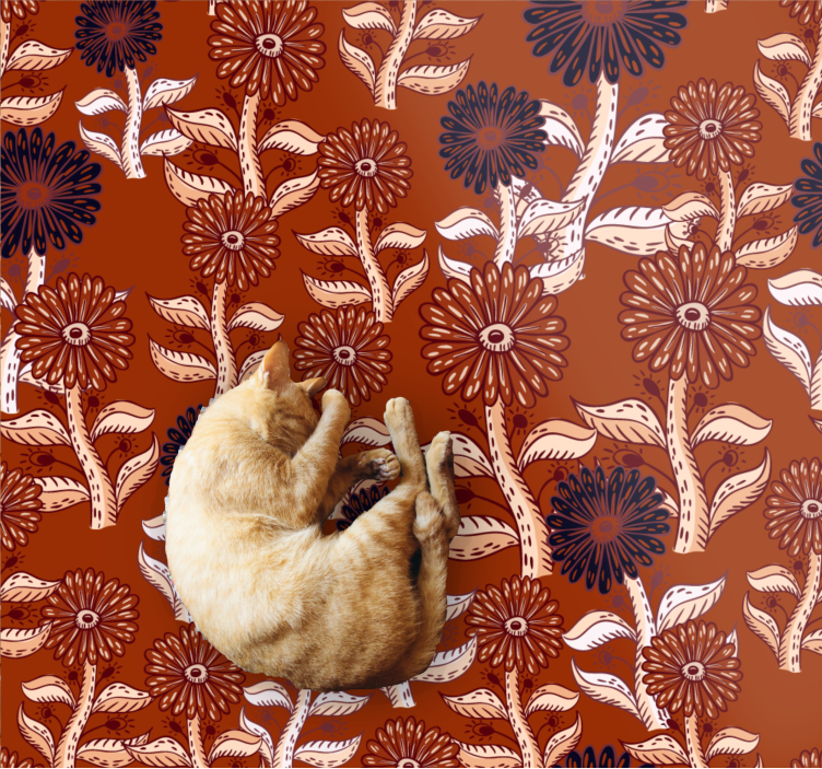 vinylový koberec s kvetmi harmónia kvetinového vzoru - Tenstickers