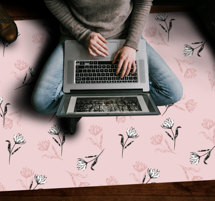 vinylový koberec s kvetmi kvetinové ružové pozadie - Tenstickers