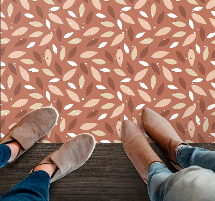 vinylový koberec s kvetmi listový vzor - Tenstickers