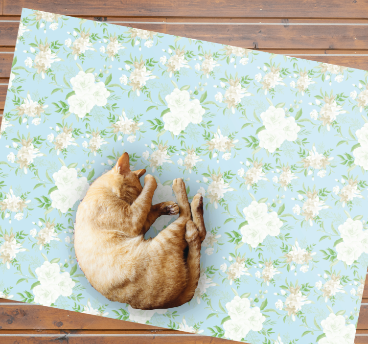 vinylový koberec s kvetmi pokojná kvetinová elegancia - Tenstickers