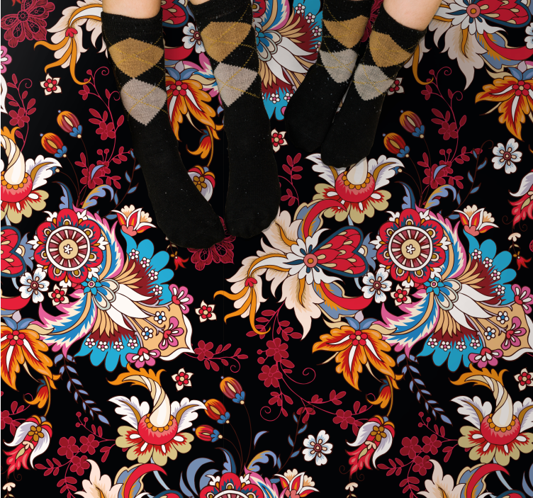 vinylový koberec mandala botanická inšpirácia - Tenstickers