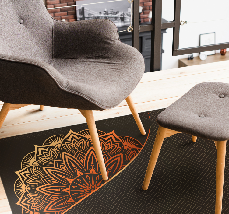 vinylový koberec mandala dizajn rohu mandaly - Tenstickers