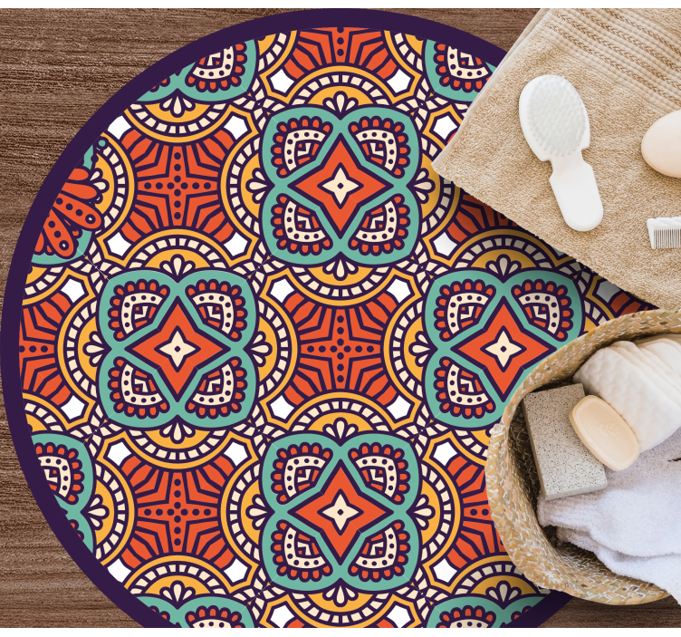 vinylový koberec mandala farebná geometrická harmónia - Tenstickers