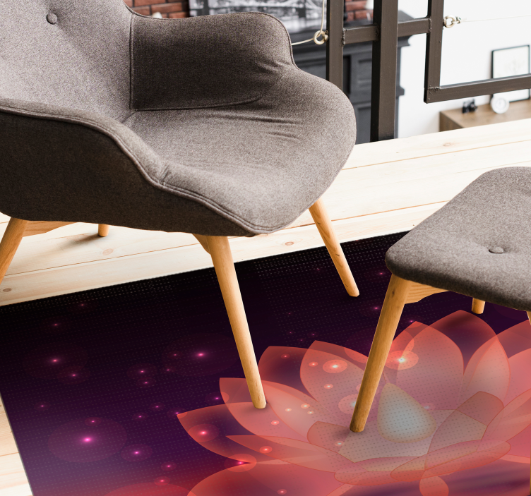 vinylový koberec mandala kozmický lotosový dizajn - Tenstickers
