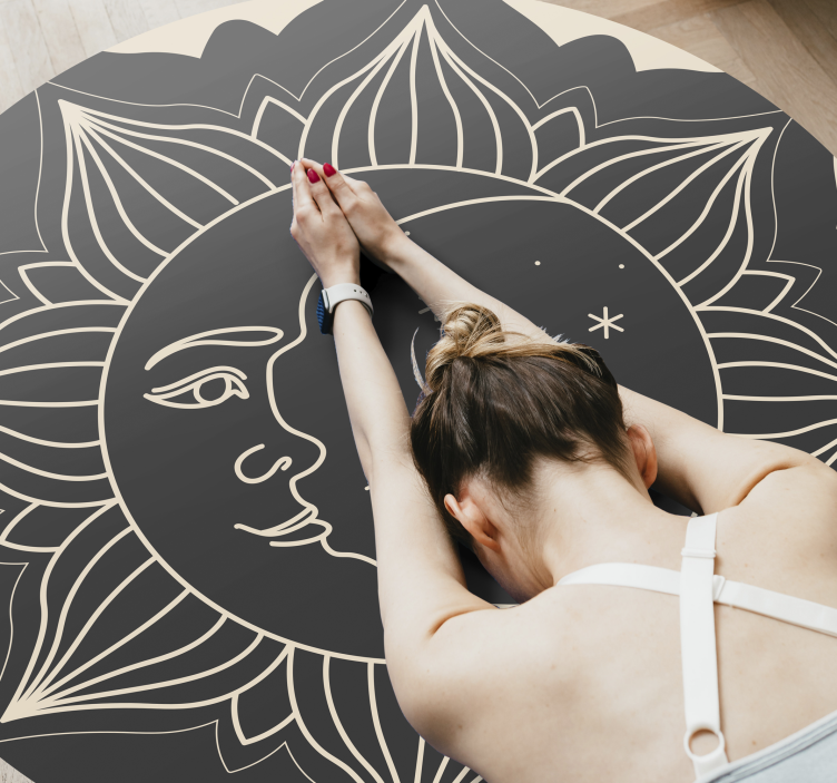 vinylový koberec mandala slnko a mesiac - Tenstickers