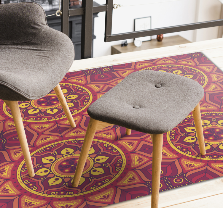 vinylový koberec mandala symetria inšpirovaná mandalou - Tenstickers