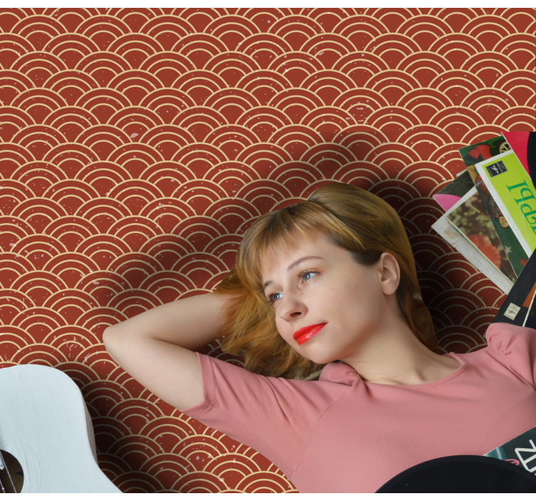 Vinylový koberec s geometrickými tvarmi vlnový vzor - Tenstickers