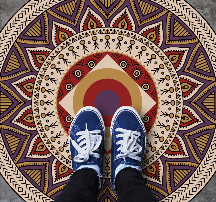 vinylový koberec mandala živý kruhový vzor - Tenstickers