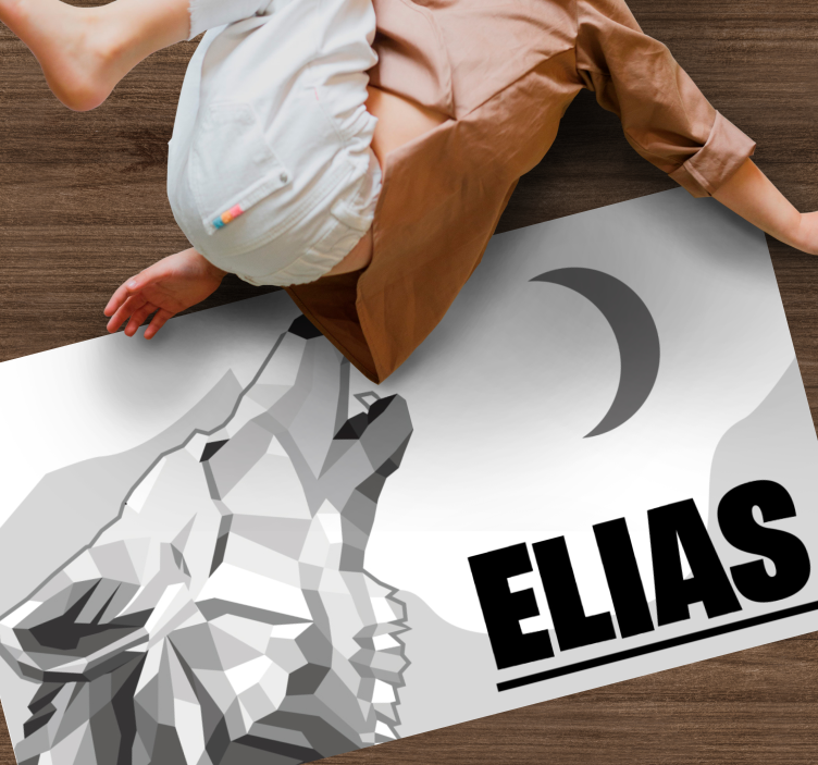 vinylový koberec s menom geometrický vlk - Tenstickers