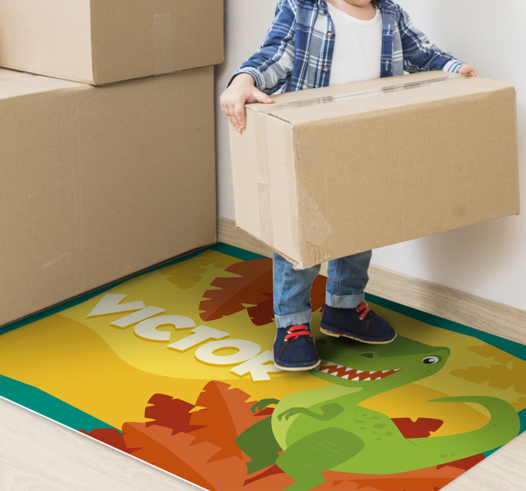 vinylový koberec s menom personalizácia dinosaurov - Tenstickers