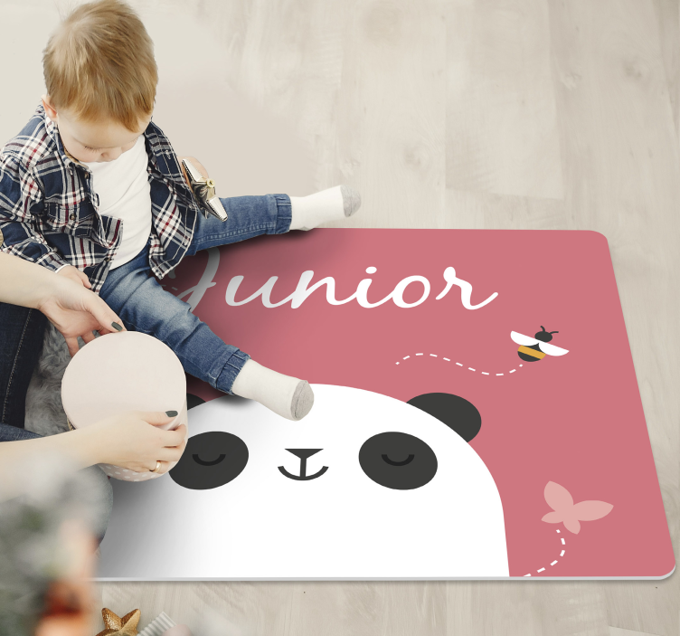 vinylový koberec s menom personalizovaná panda - Tenstickers