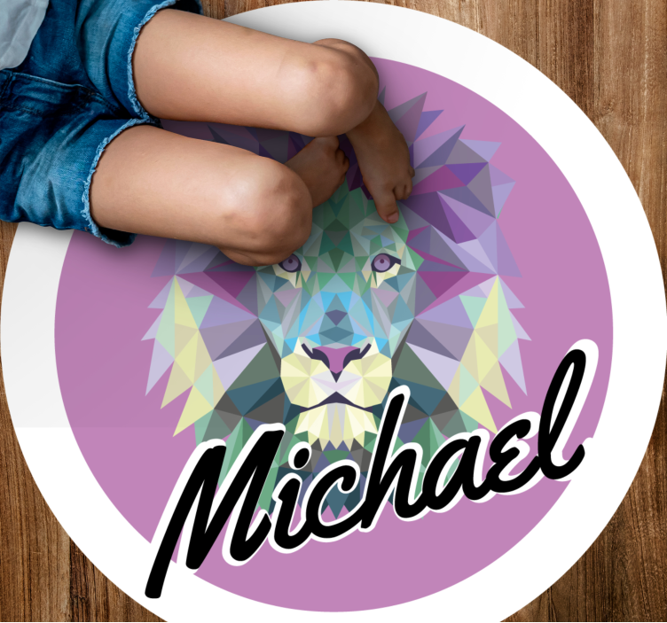 vinylový koberec s menom prispôsobiteľný lev - Tenstickers