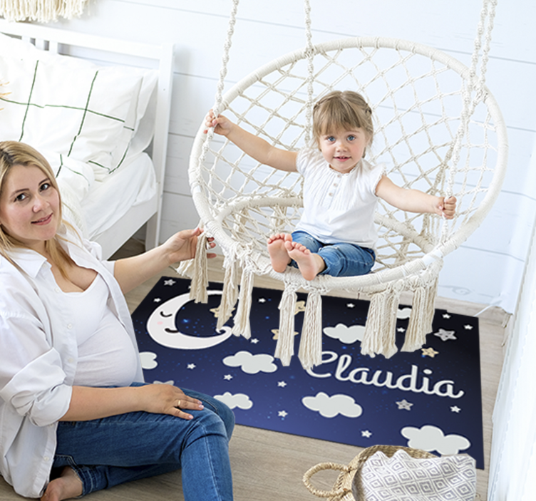 Báječný vinylový koberec pre mesiac a hviezdy - Tenstickers